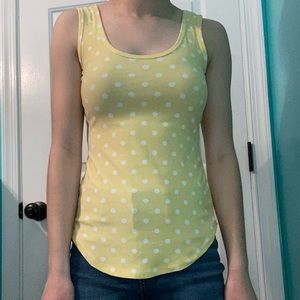 Yellow curved hem Rue21 tank top